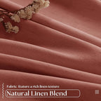 Terracotta Pinch Pleated Linen Blackout Curtains 90 Inches Long - Image 5