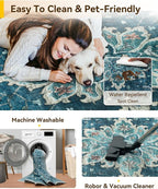 RELEANY Washable Area Rug, Small 2'6"x4', Teal | Non-Slip, Water Repellent - Image 4