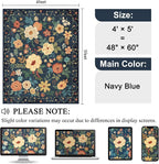 DUKINO 4x5 Area Rug for Entryway, Floral Washable Rug Non Slip, Lightweight - Image 2