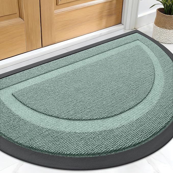 OLANLY Half Circle Front Door Mat Outside 29.5x17 All-Season Rubber Doormat | by OLANLY