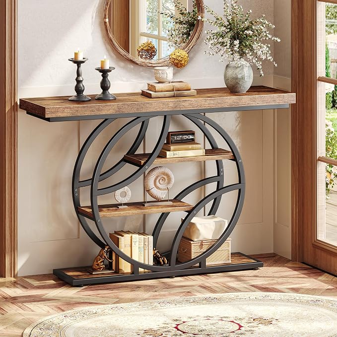 Huuger 47.2 Inch Entryway Table, Industrial Console Sofa Table - Image 3