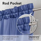 Simplebrand Royal Blue Sheer Curtains 84 Inches Long 2 Panels, Light Filtering - Image 5