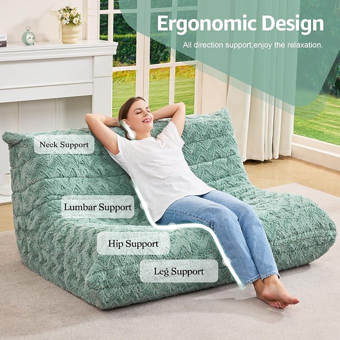 Bean Bag Chairs for Adults Giant Bean Bag Chair Memory Foam BeanBag Chair Bean - Image 5