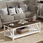ChooChoo Farmhouse Coffee Table, Rustic Vintage Living Room Table - Image 4