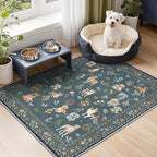 Soalmost 2x3 Dog Rugs for Entryway, Washable Door Mat Soft Rug Navy Blue | - Image 2