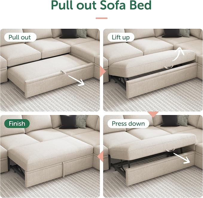 HONBAY Modular Sectional Sleeper Sofa - Image 6