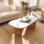 Luxury Marble Coffee Table, Premium Sintered Stone Top, Natural Wood Look Base - Image 8