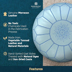 Marrakesh Gallery Genuine Leather Round Pouf Unstuffed - Image 5