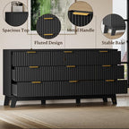BORNOON Fluted 9 Drawer Dresser, 57.1" Wide Modern Boho Chest of Drawers - Image 5