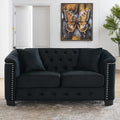59" Modern Velvet Loveseat Chesterfield Sofa by Unknown