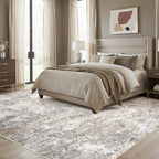UERMEI 12x14 Area Rug Living Room Rugs Extra Large Brown Grey Carpet | Washable - Image 3