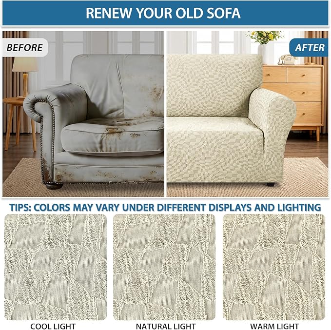 ZNSAYOTX 1 Piece Stretch Loveseat Covers - Image 5