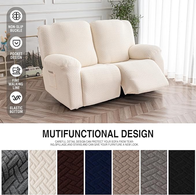 Genina Recliner Loveseat Cover Stretch Couch Covers Sofa slipcover - Image 4