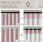 Light Pink 63 Inch Length Blackout Pinch Pleated Linen Curtains - Image 6