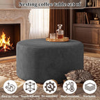 BSHOMGI Round Boneless Ottoman Oversized Ottomans - Image 9