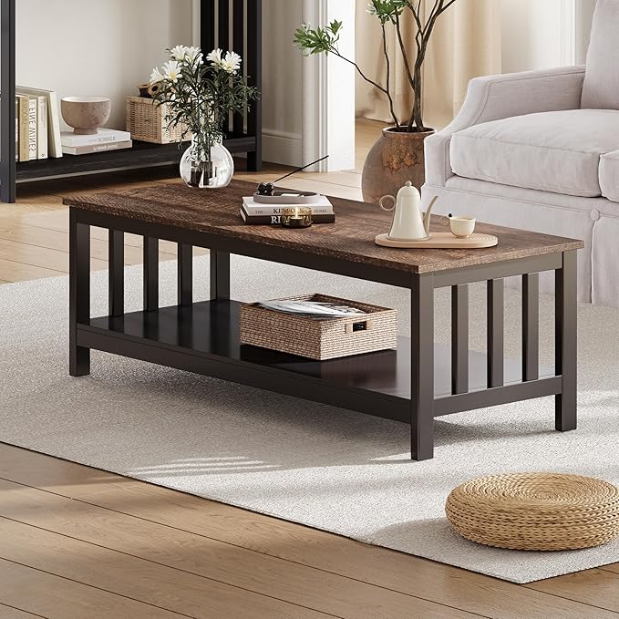 ChooChoo Mission Coffee Table, Wood Living Room Table by ChooChoo