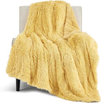 Bedsure GentleSoft Fuzzy Sherpa Faux Fur Twin Blanket Yellow Cozy Gifts by Unknown