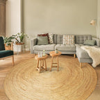 Hausattire Jute Braided Round Area Rug, 8 ft | 100% natural jute, hand woven - Image 4