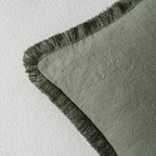 MIULEE Linen Decorative Euro Throw Pillow Covers Light Olive Green 24x24 | Set - Image 3