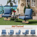 HOMREST Patio Furniture Sets 4 PCS Outdoor Metal Conversation Sets, 360 Degree - Image 2