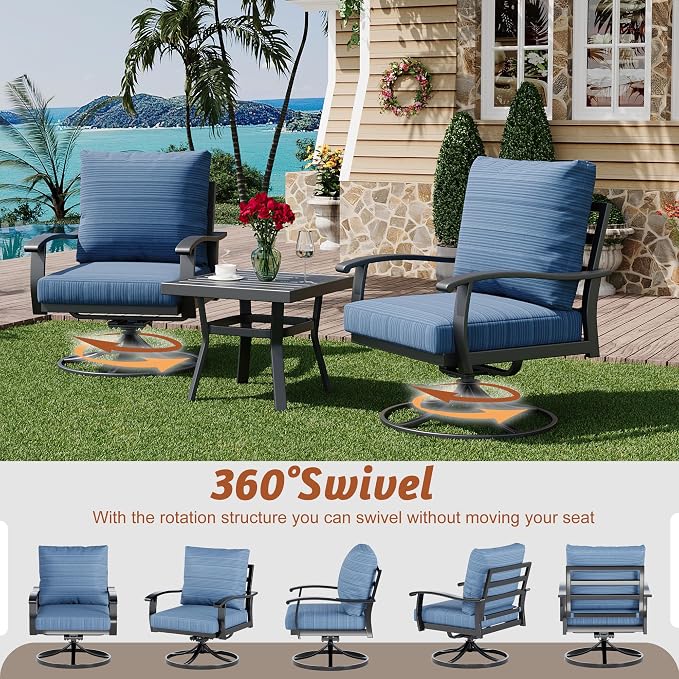 HOMREST Outdoor Swivel Rocker Patio Chairs - Image 2