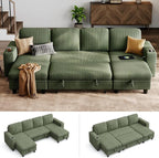 LINSY HOME Sectional Sleeper Sofa Pull Out Couches by LINSYHOME
