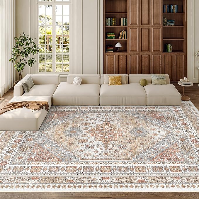 9x12 Area Rugs for Living Room, Large Washable Rug, Dining Room, Low Pile - Image 4