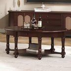Merax 45" Vintage Oval Rubber Wood Coffee Table by Merax