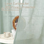 Light Sage Linen Curtains 45 Inches Long - Image 5