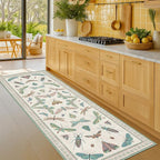 Washable Non Slip Bathroom Runner Rug 2x5, Insect Boho Bath Mat, Stain - Image 6