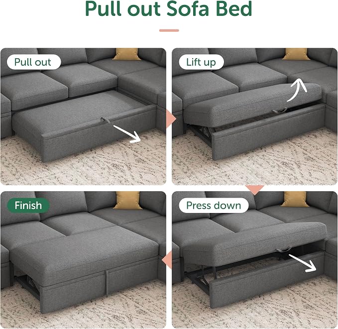 HONBAY Sectional Sleeper Sofa - Image 6