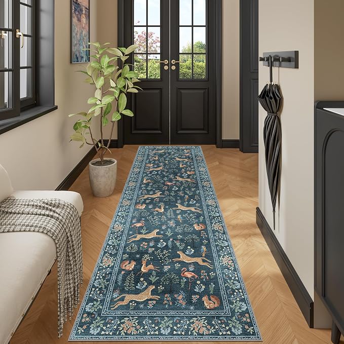 DUKINO 2.6x8 Rug for Hallway, Washable Kitchen Runner Rug Non Slip, Stain - Image 6
