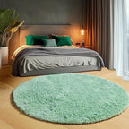 Sage Green Round Area Rugs 5ft, Fluffy Soft Bedroom Circle Rug - Image 7