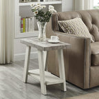 Roundhill Furniture Athens Contemporary Two-Tone Wood Shelf Side Table by RoundhillFurniture