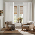 Pleated Semi Sheer Light Filtering Linen Beige Curtains 108 Inches Long | White by Twodrapes