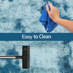 Super Soft Fluffy Living Room Area Rug 2x5 ft Tie-Dyed Light Blue Shaggy Furry - Image 7