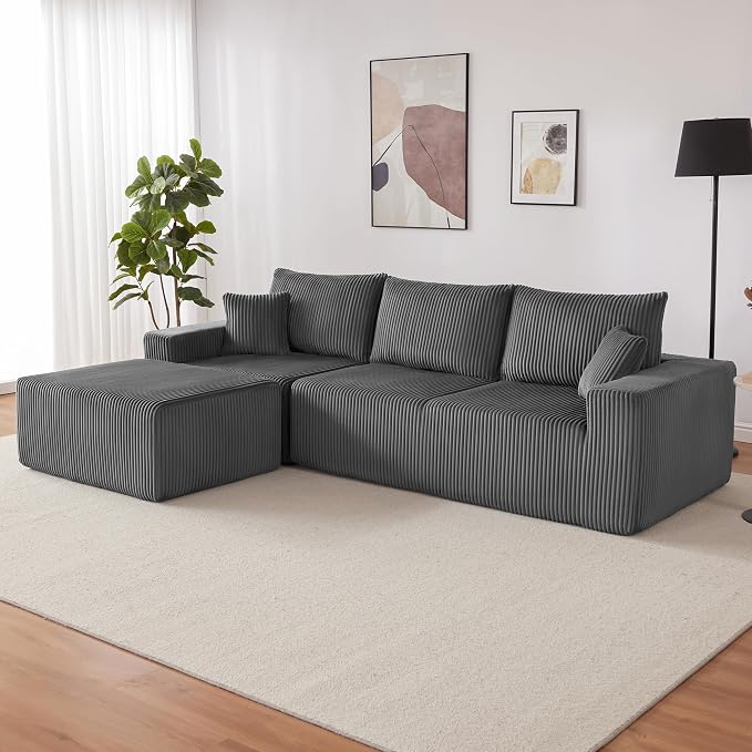 Weture 107" Modular Sectional Sofa, L-Shaped Boneless Couch by Weture
