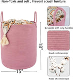XUANGUO Cotton Rope Laundry Basket Hamper - Image 2