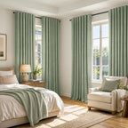 MIULEE 100% Blackout Linen Curtains 42 x 72 Inch Sage Green 2 Panels | Thermal - Image 8