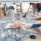 2x6 Non-Slip Washable Kitchen Runner Rug – Modern Abstract Carpet Runner - Image 7
