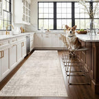 Washable 4x8 Hallway Area Rug: Abstract 8ft Water Resistant Soft Entry Kitchen - Image 4
