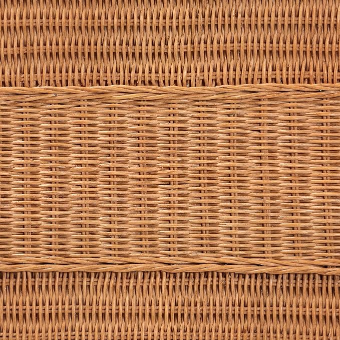 Bali & pari Minahasa Bohemian Light Honey Braided Rattan Side Table - Image 8