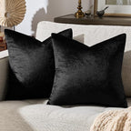 GIGIZAZA Black Velvet Pillow Covers 18x18 Decorative Pillows Pack of 2 | Throw - Image 6