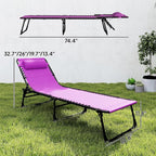 Outsunny Folding Chaise Lounge Chair Set of 2, Patio Sun Tanning Chair - Image 3