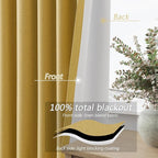 100% Blackout Curtains 102 Inch Length 2 Panels Set - Image 4