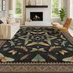 Black Washable Insect Area Rugs 8x10 - Image 6