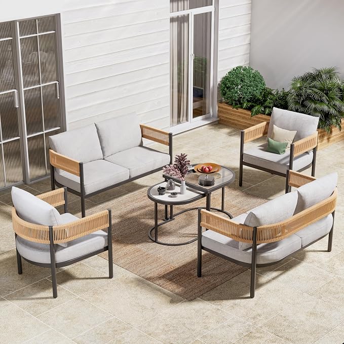 Grand patio 6-Piece Wicker Outdoor Furniture Set - Image 2