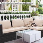 8PCS Patio Cushion Covers.Patio Furniture Couch SeatSlipcovers | Washable - Image 6