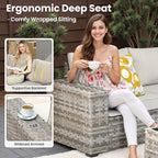 ovios 12 Pieces Patio Furniture Set, Outdoor Wicker Sectional Sofa - Image 5