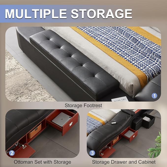 AF ARTISAN FURNITURE Queen Size Smart Multifuncional Bed Frame - Image 7